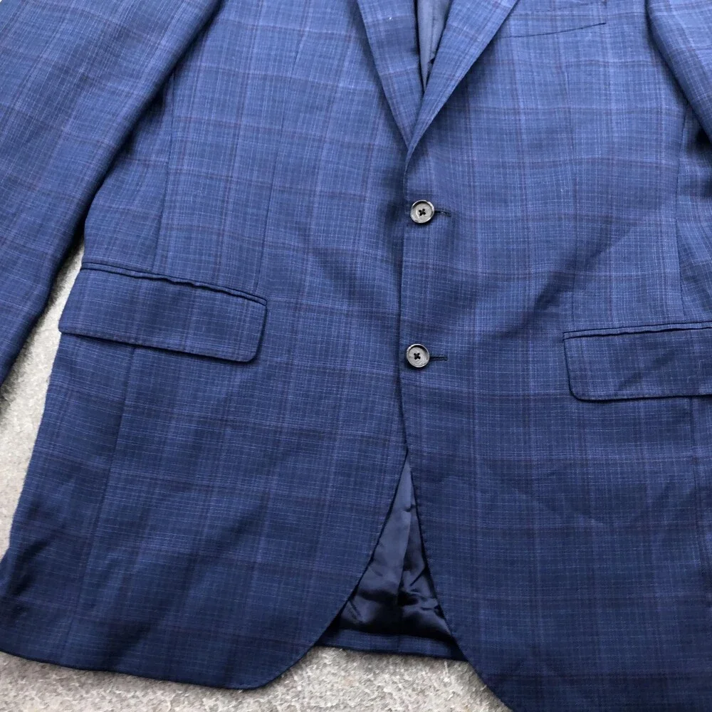 Cremieux Blazer Mens 42L Blue Plaid Loro Piana Wool Sport Coat Jacket Canada